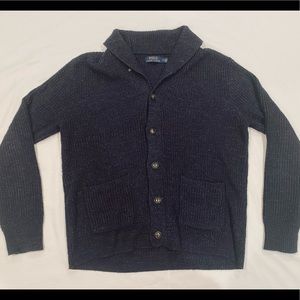 Wool-cashmere shawl cardigan by Ralph Lauren